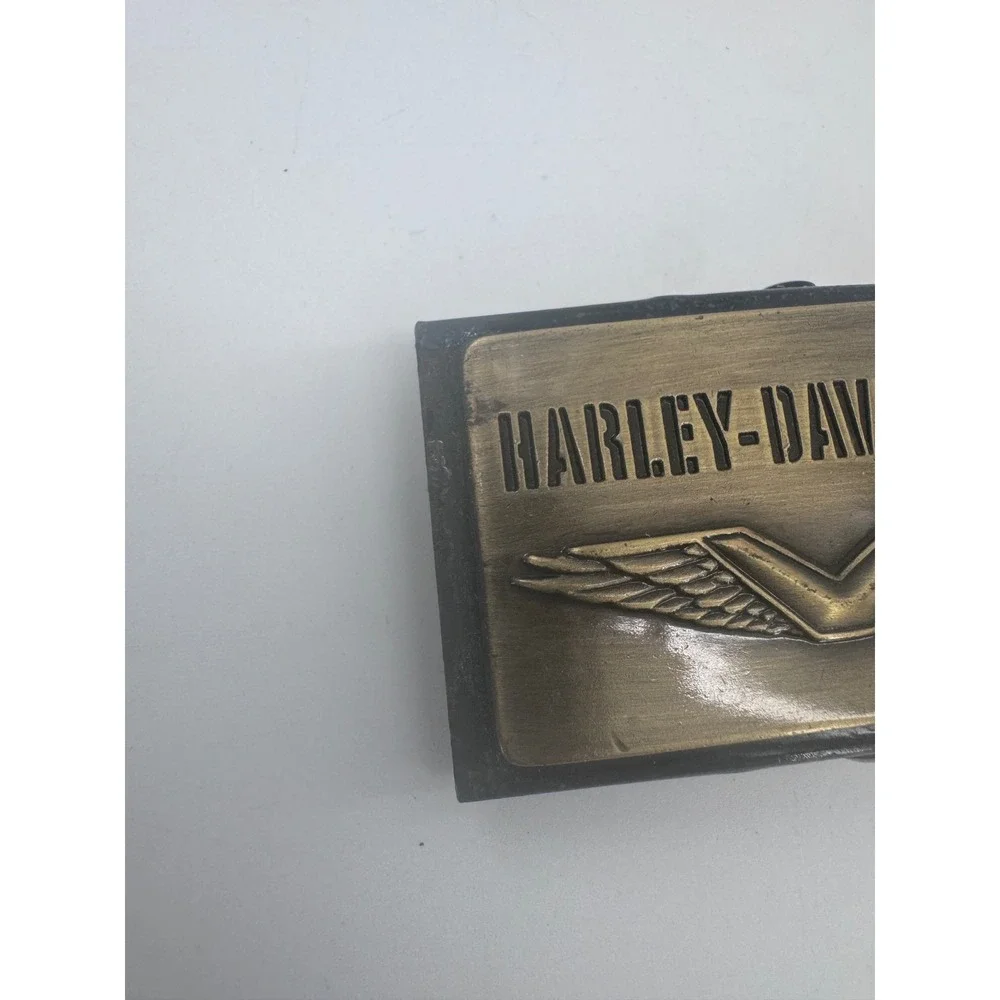 Harley-Davidson Belt Buckle Winged Logo Flip Top Clamp Classic Rectangle‎